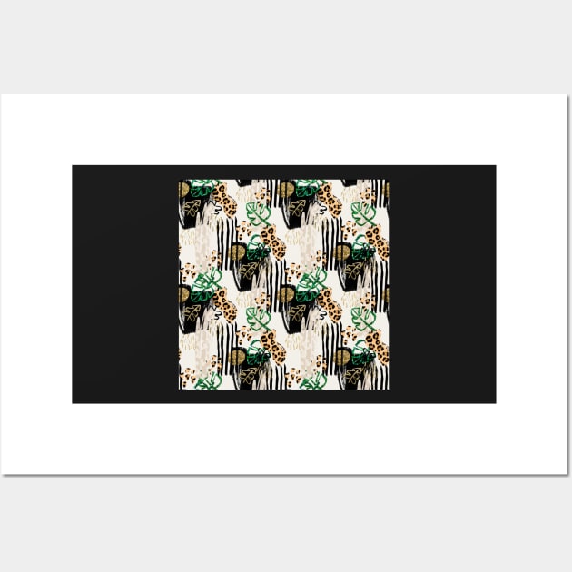 Abstract Jungle Palm Summer Pattern Wall Art by greenoriginals